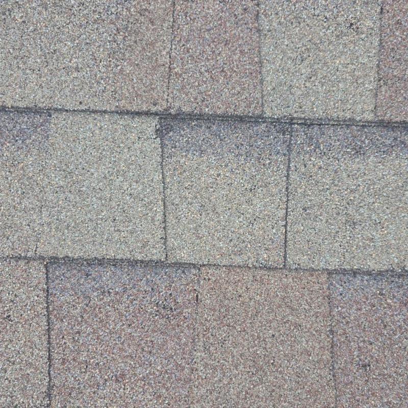 Roof shingles with granule loss and hail damage