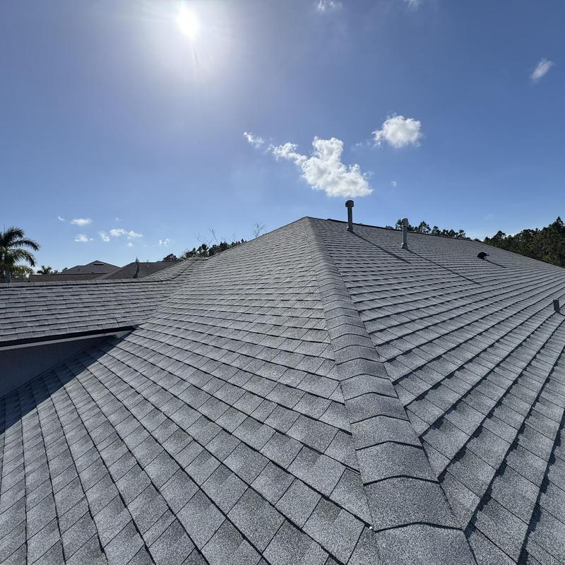 Architectural shingle roof with new underlayment installed Architectural shingle roof with new underlayment installed
