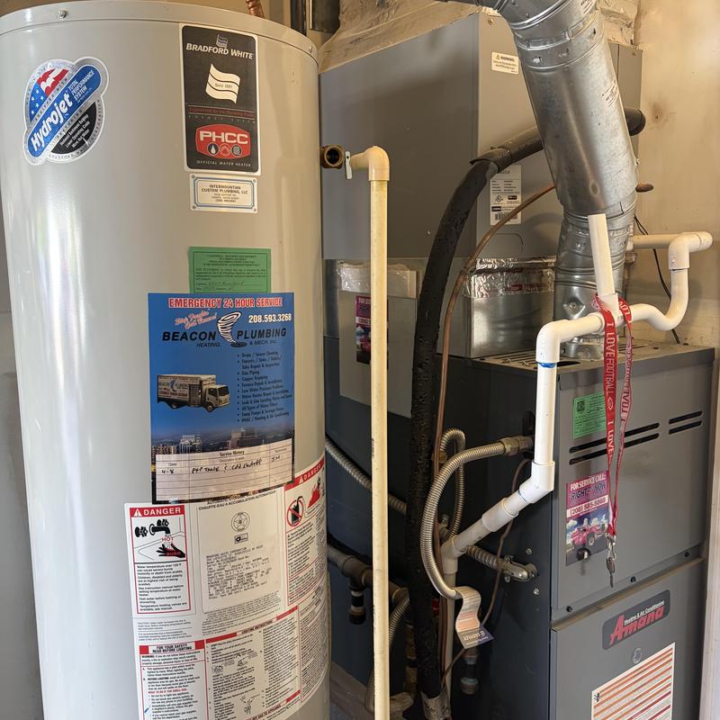 Water heater installation and piping connections in basement Water heater installation and piping connections in basement