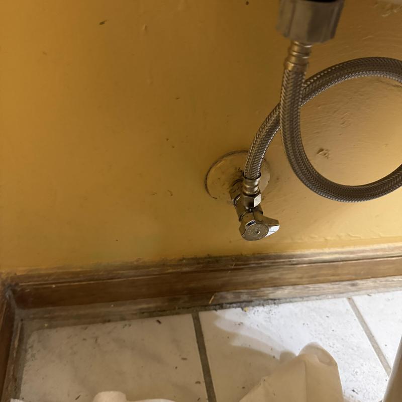Toilet shut off valve with braided supply line Toilet shut off valve with braided supply line