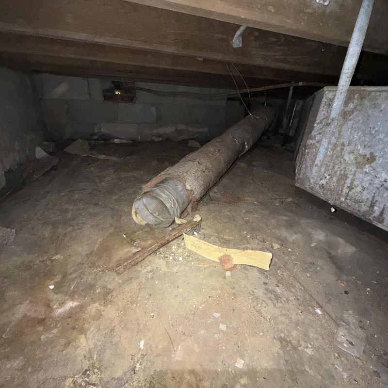 HVAC ductwork detached in crawl space under house HVAC ductwork detached in crawl space under house