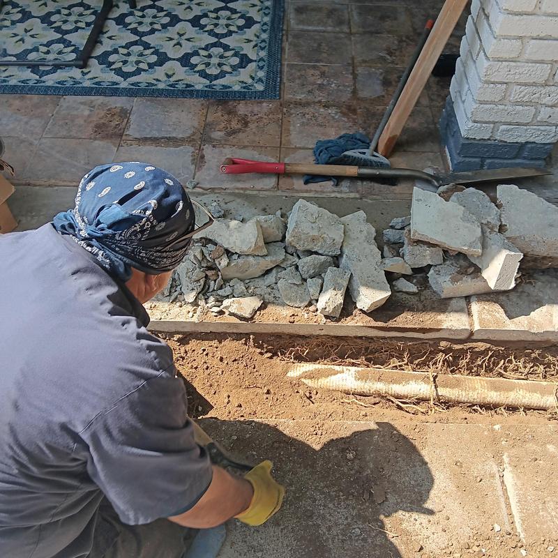 Area drains with ABS plastic pipe excavation by pool