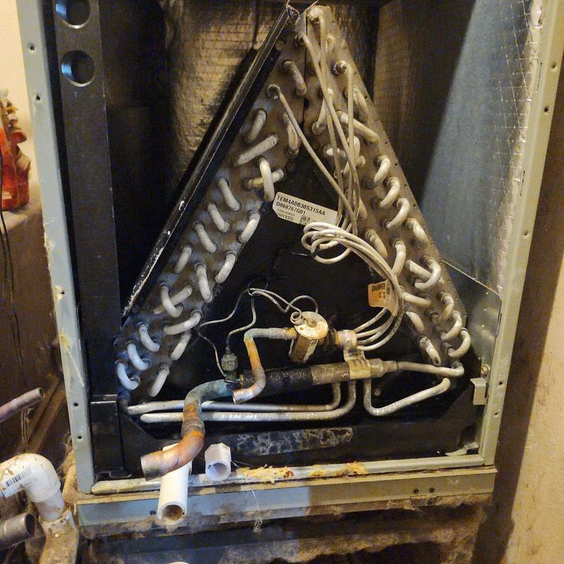 Evaporator coil and copper tubing maintenance inside HVAC unit