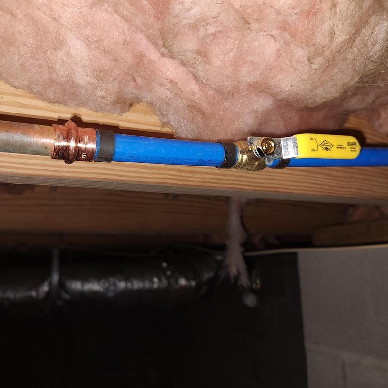 Frost-free hose bib with isolation shut-off valve installed Frost-free hose bib with isolation shut-off valve installed