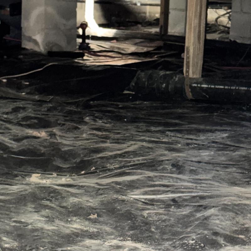 2-inch kitchen drain pipe replacement in crawl space