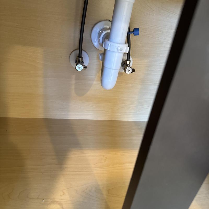Compression shut off valves under kitchen sink installation Compression shut off valves under kitchen sink installation