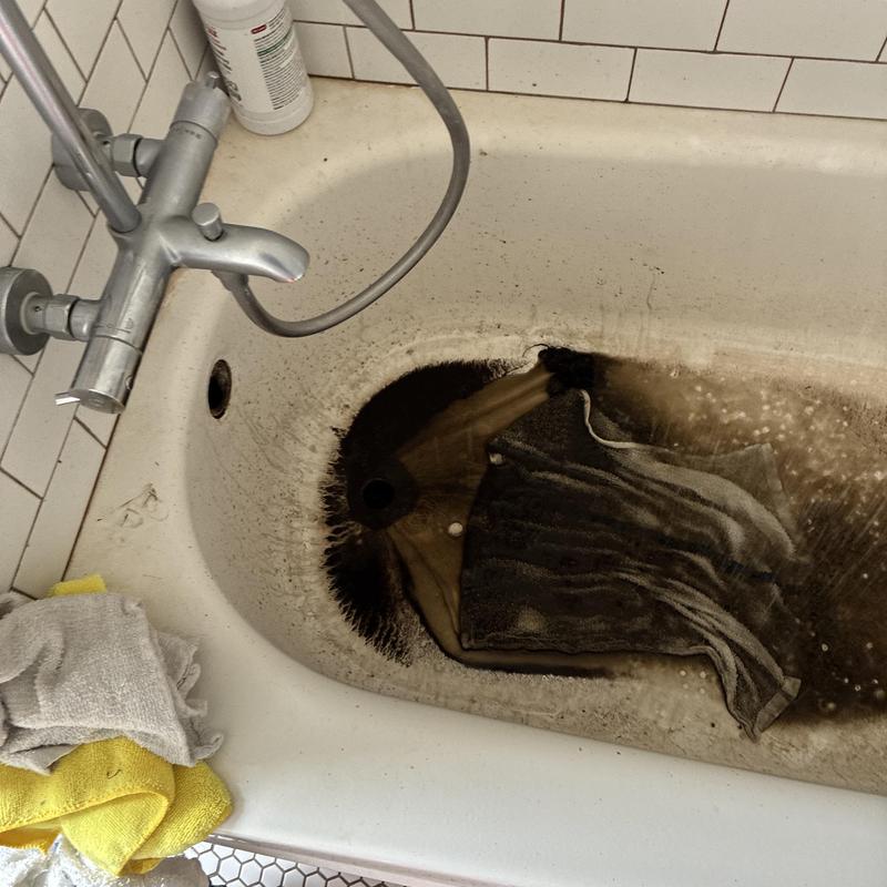 Bathtub drain with clog removal service in residence