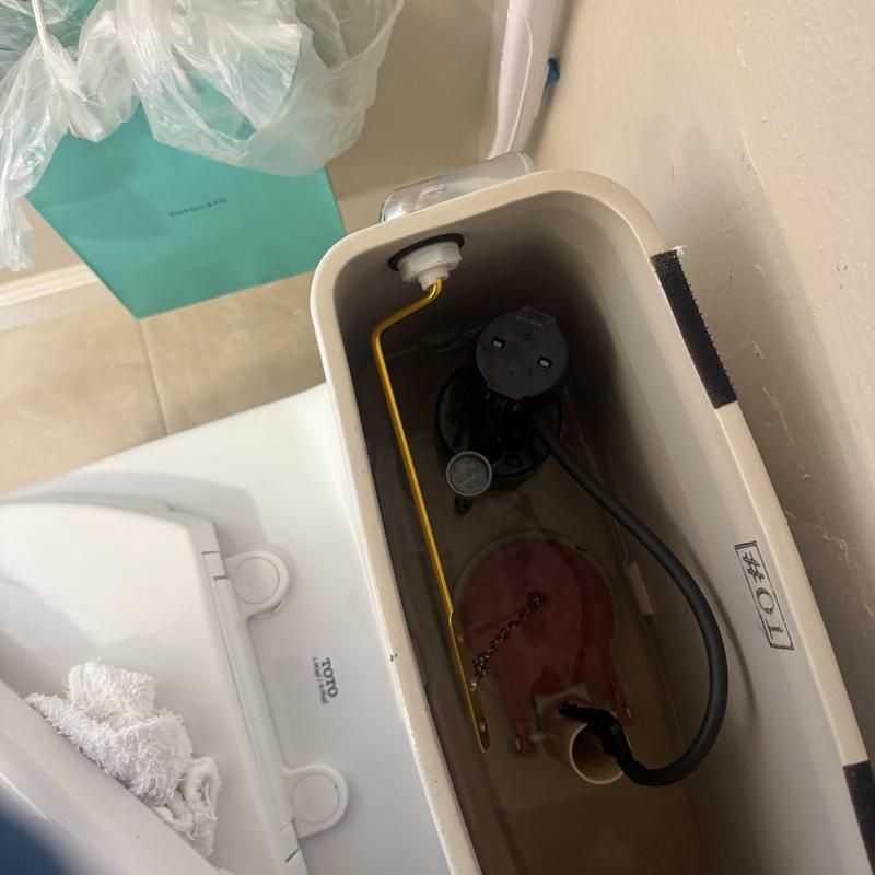 Toilet tank components with flapper and fill valve replacement