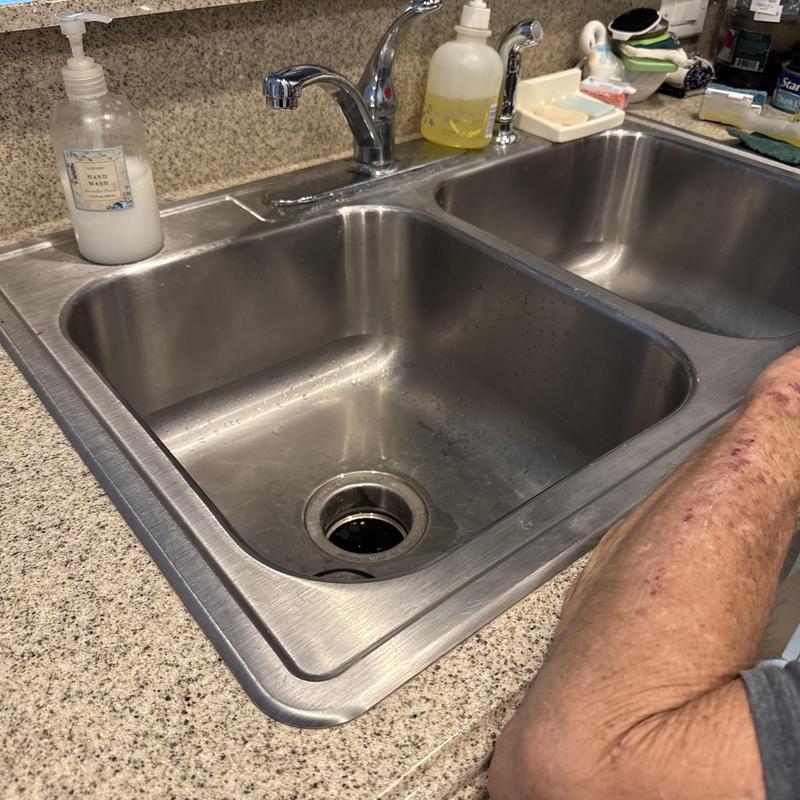 Delta kitchen sink faucet with double stainless steel sink Delta kitchen sink faucet with double stainless steel sink