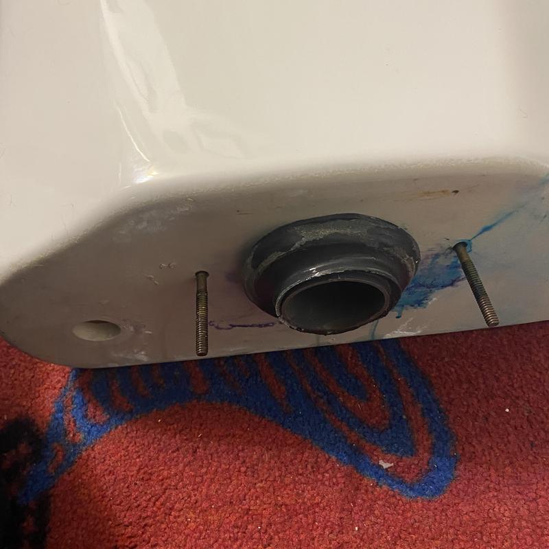 Toilet flange with mounting bolts and seal ring