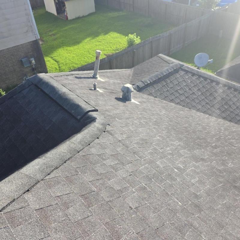 Asphalt shingle roof with vent pipes in Pearland