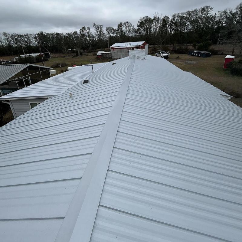 Standing seam metal roof on residential home Standing seam metal roof on residential home