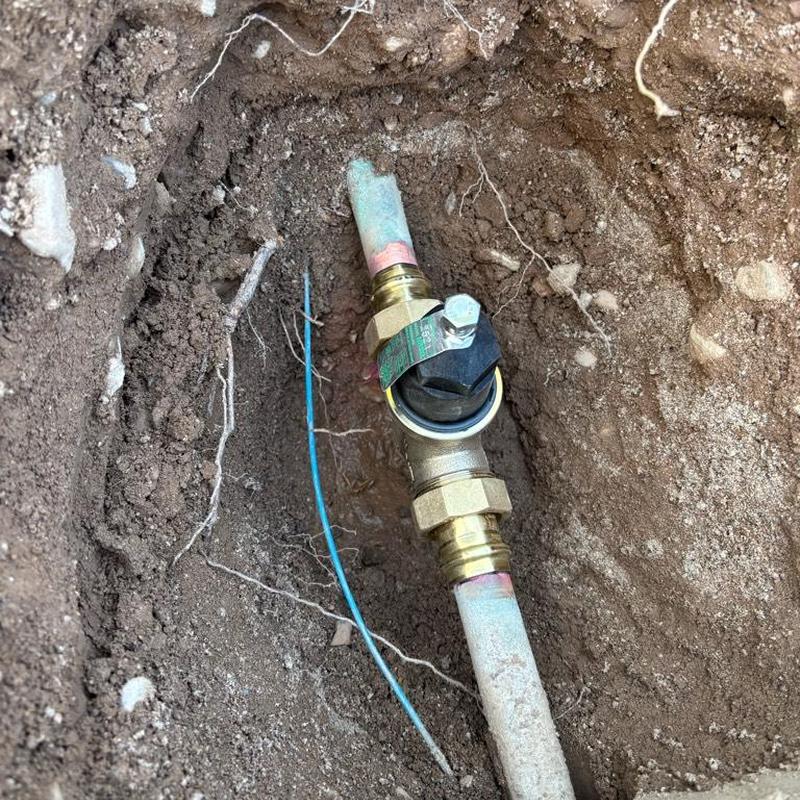 Zurn Wilkins 1-inch pressure relief valve installed in dirt