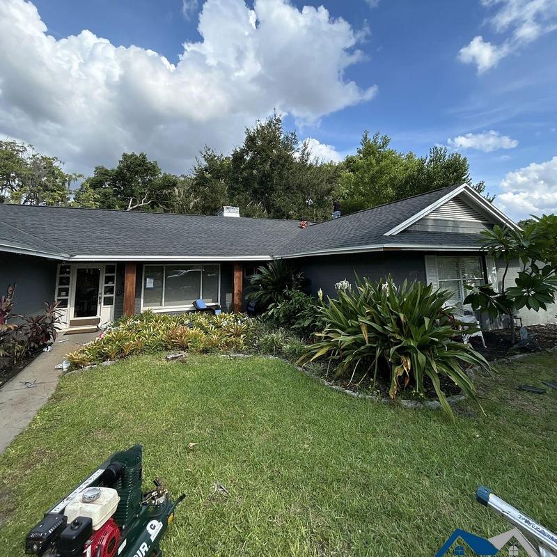 Asphalt shingle roof upgrade on residential home Asphalt shingle roof upgrade on residential home