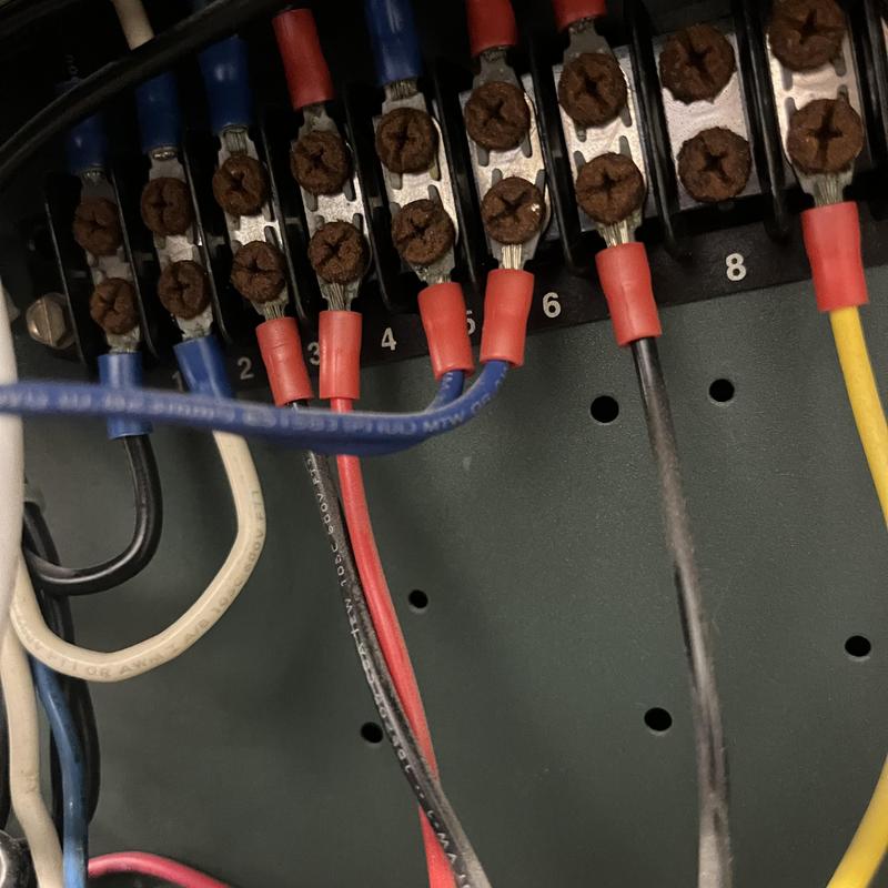 Low voltage wiring on commercial pool heater terminal block Low voltage wiring on commercial pool heater terminal block