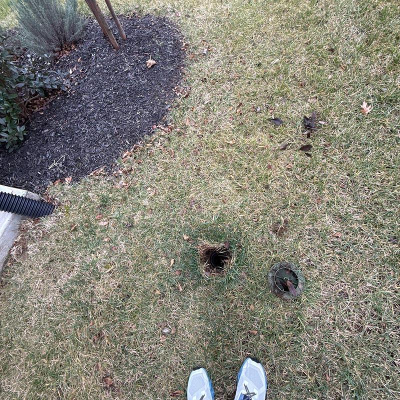 Lawn sprinkler system valve box with cover removed