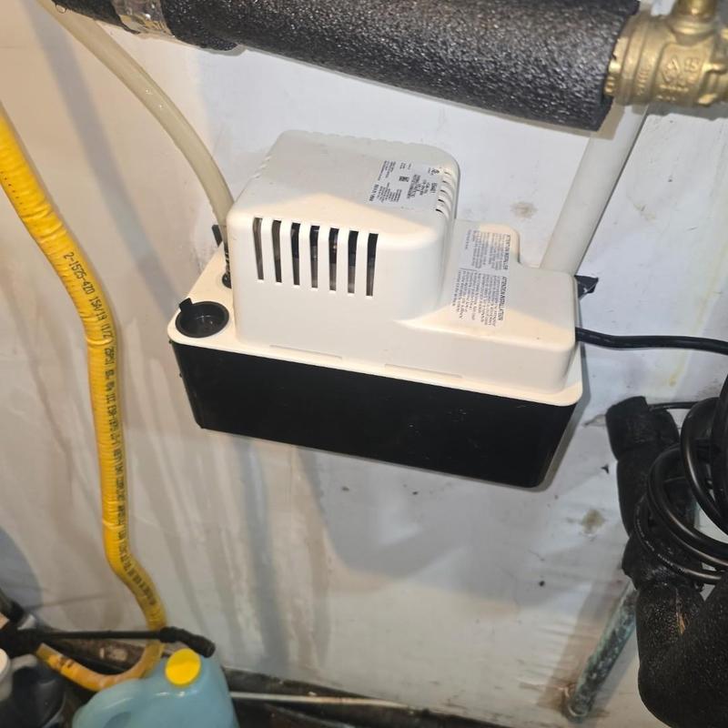Condensate pump installed on HVAC system