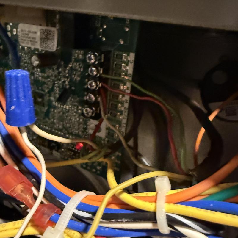 HVAC control board with connected wiring in unit HVAC control board with connected wiring in unit