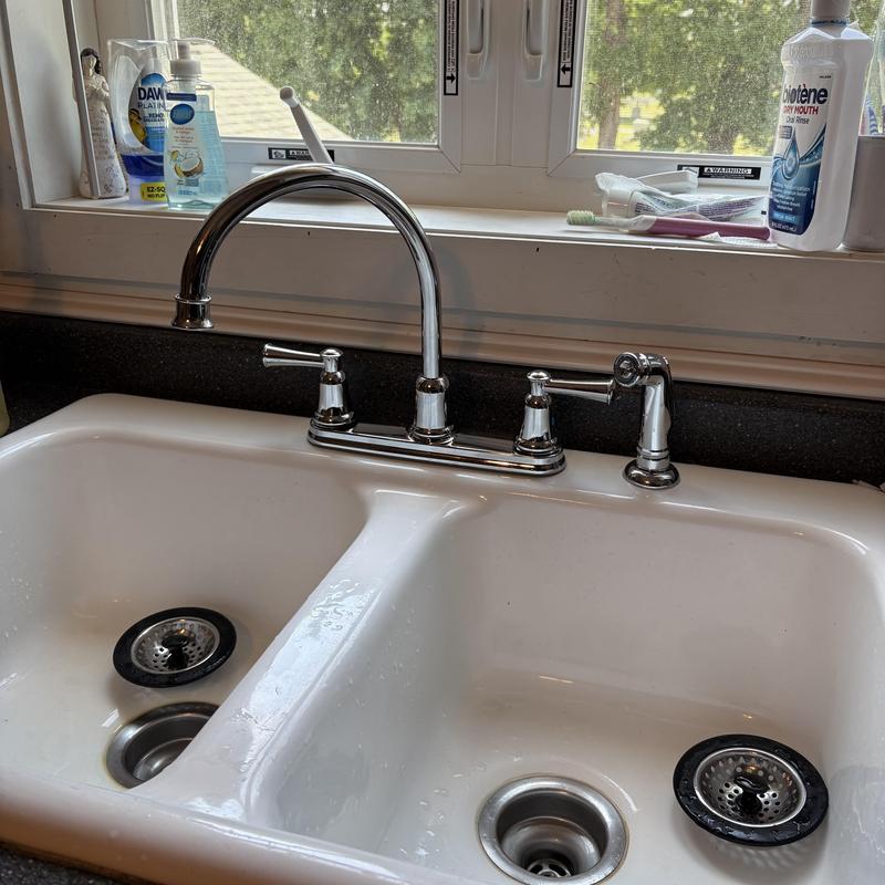 Moen kitchen faucet with side sprayer and double sink