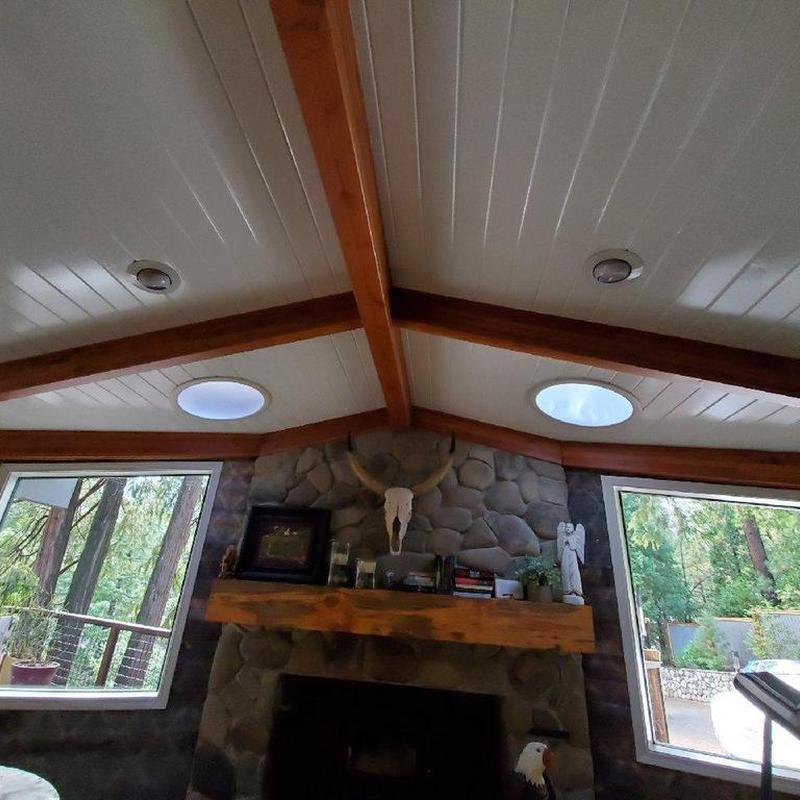 22-inch sun tunnels on cabin ceiling in Twain Harte