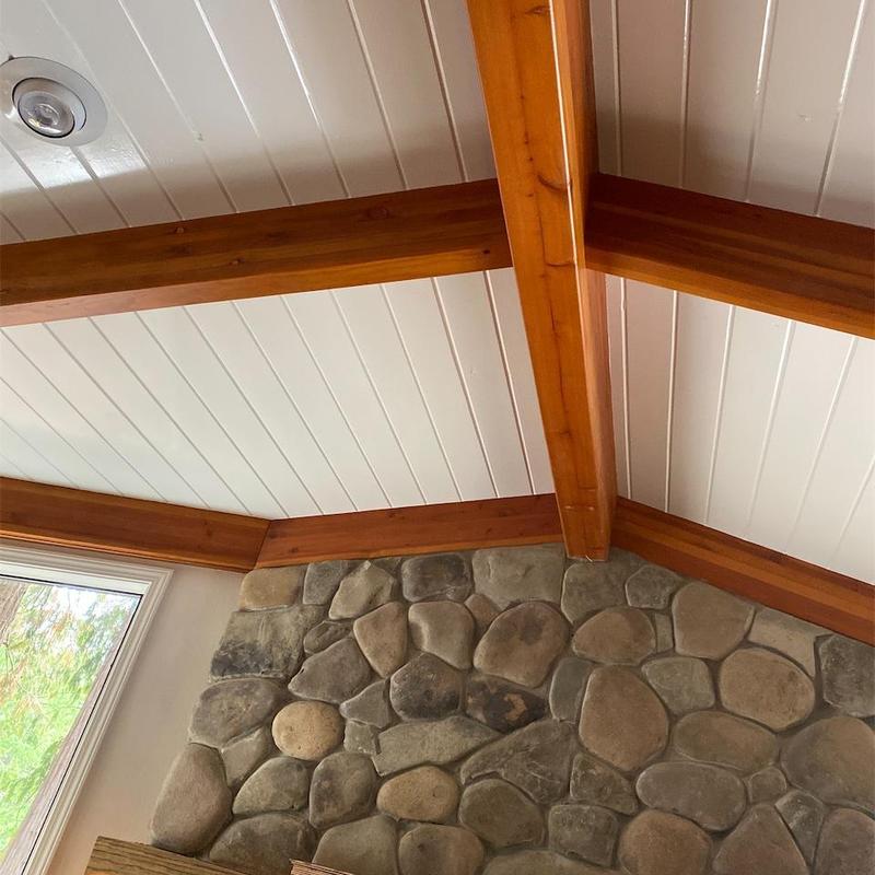 22-inch sun tunnels installed on cabin ceiling beams