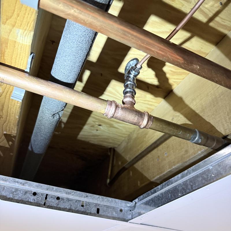 Icemaker copper line connection with new fittings