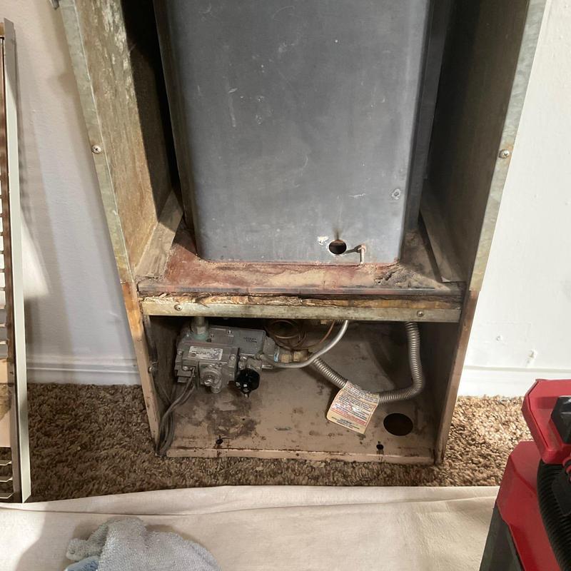 Furnace gas valve and burner assembly unit interior