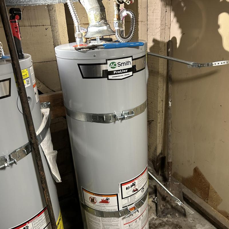 AO Smith water heaters with earthquake strapping installed