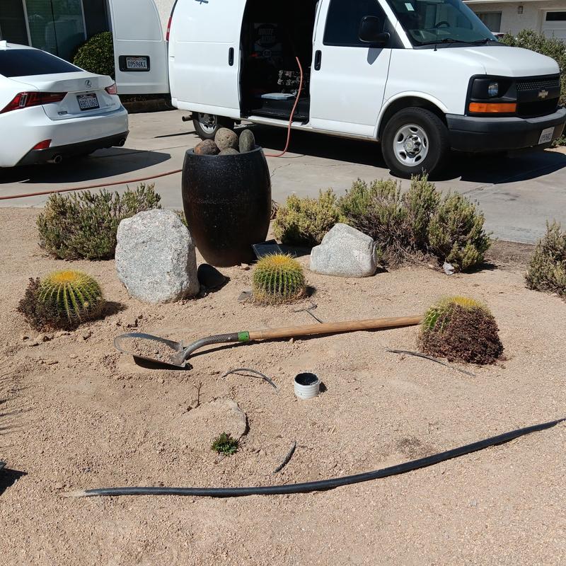 Trenchless polyethylene sewer pipe installation site