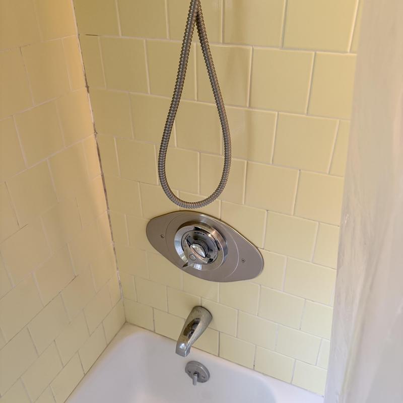 Shower valve with attached shower hose and tub spout