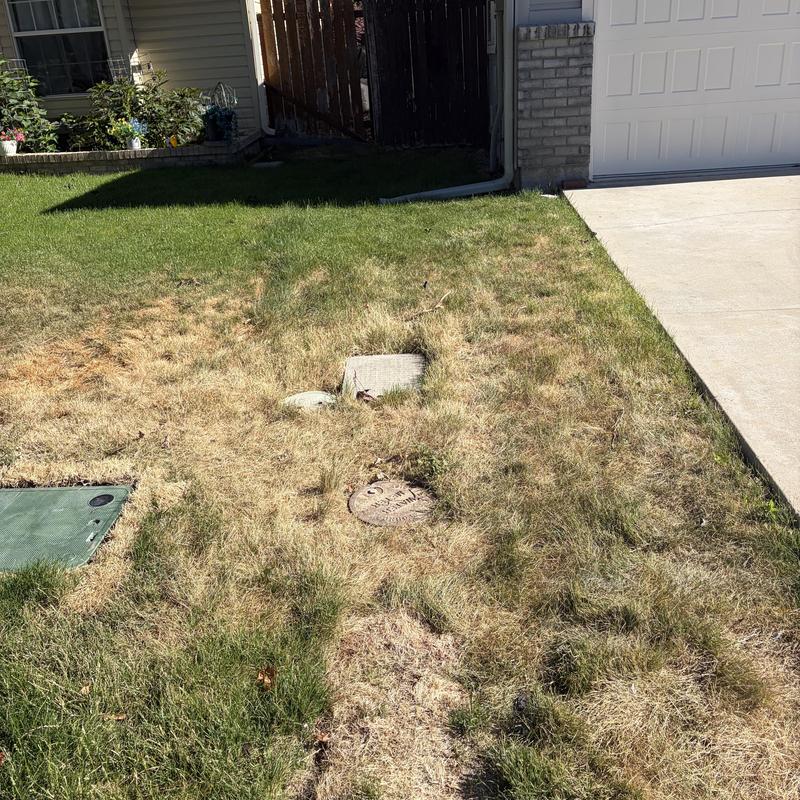 Poly piping inspection and repair site in front yard