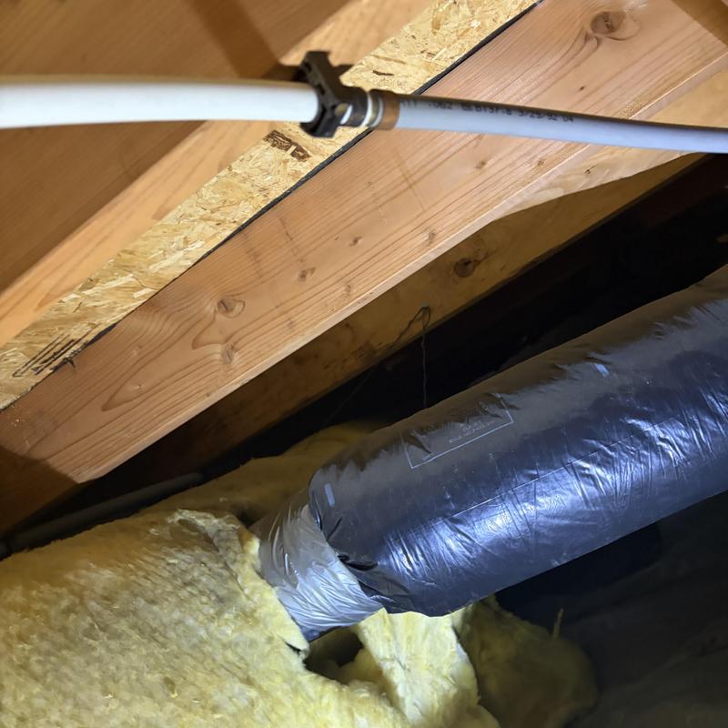 Poly piping inspection and attic ductwork in crawlspace