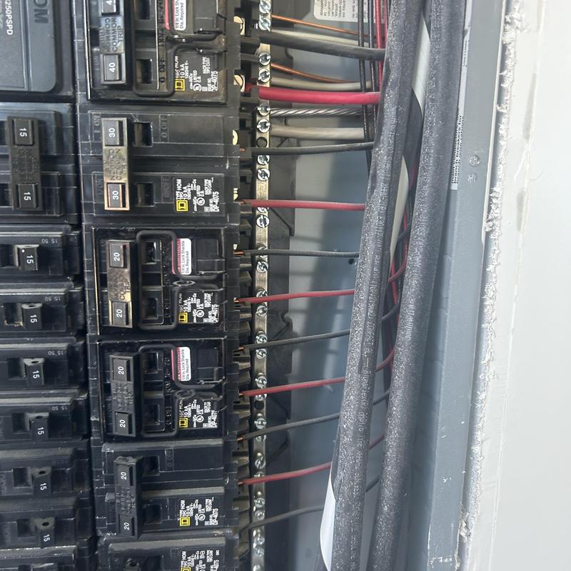Electrical panel breakers and wiring connections in Boise, ID