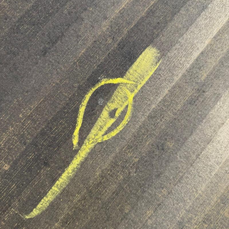 Commercial roof hail damage marked with yellow chalk