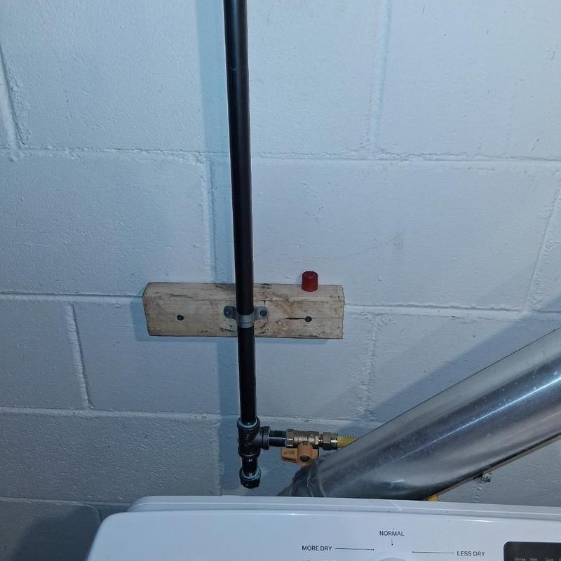 Gas line and valve for washer and dryer