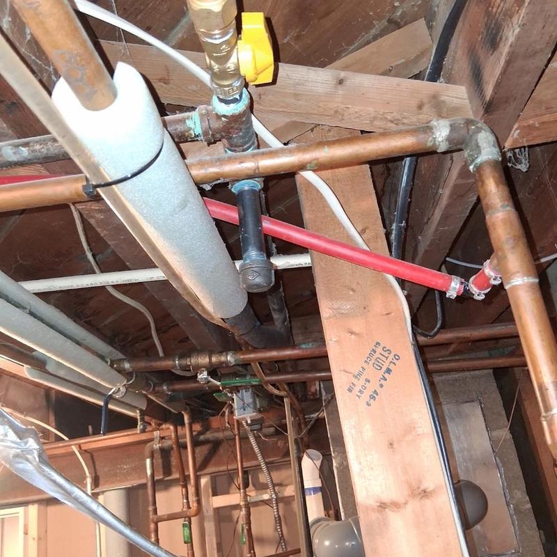 Gas line and washer valves installation in basement