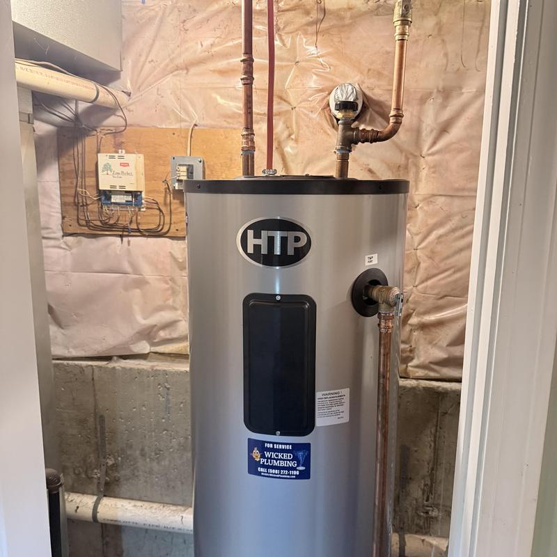 Electric water heater installation with copper piping