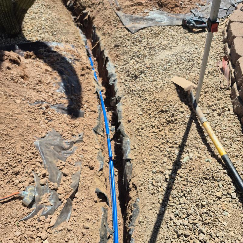 Main water service pipe repipe with blue tubing