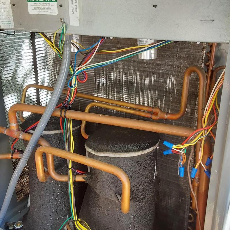 Rheem two-stage air conditioner coil and wiring