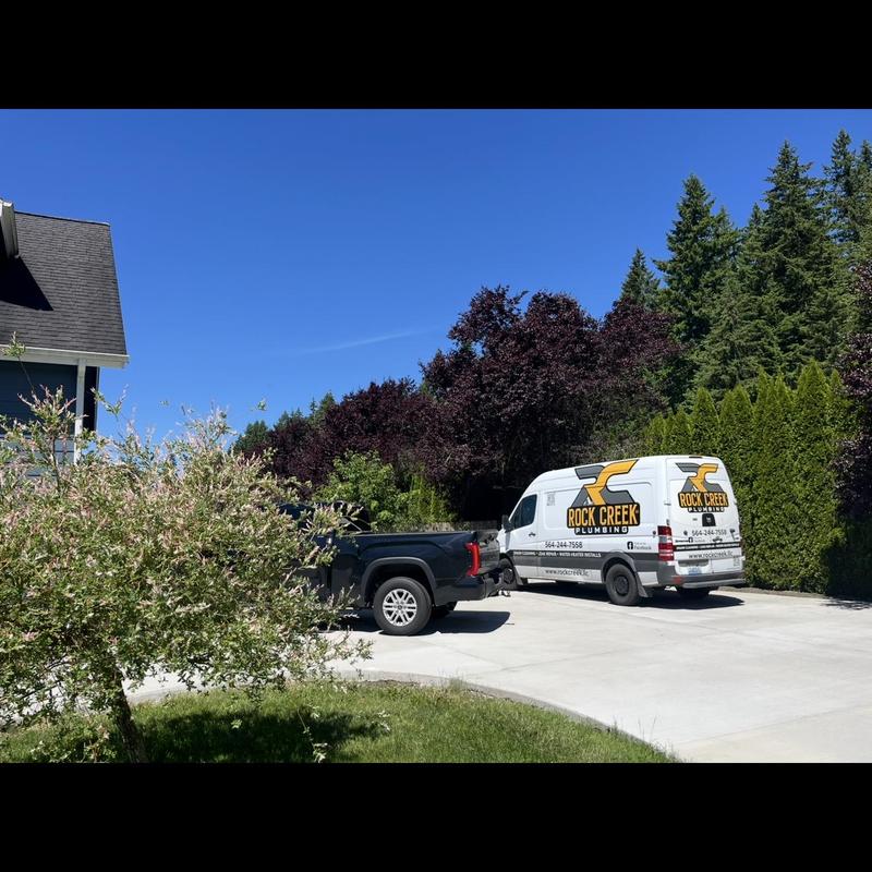 Toilet leak inspection with moisture detection van outdoors