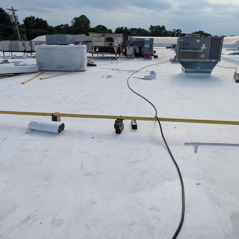 TPO Single Ply Roof Restoration with HVAC units