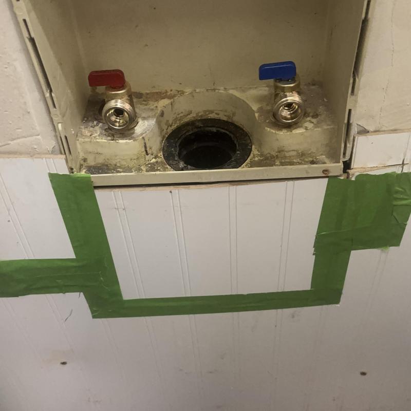 Laundry valve set with drain line opening and corrosion