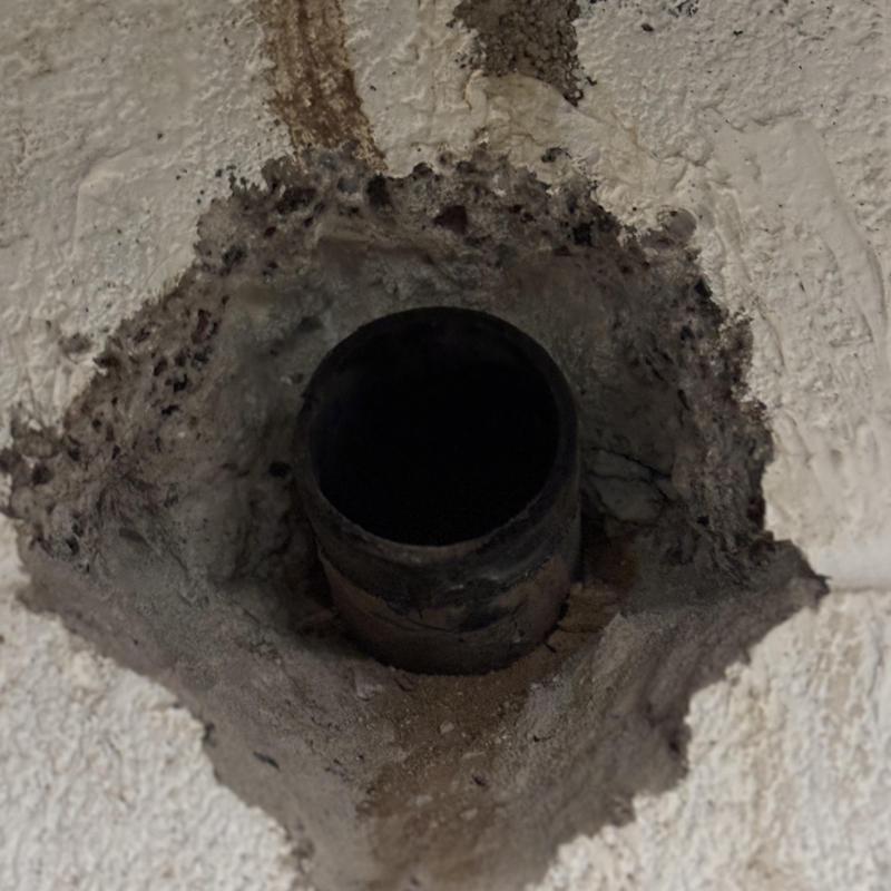 Laundry drain pipe with corroded wall opening in Glendale, AZ