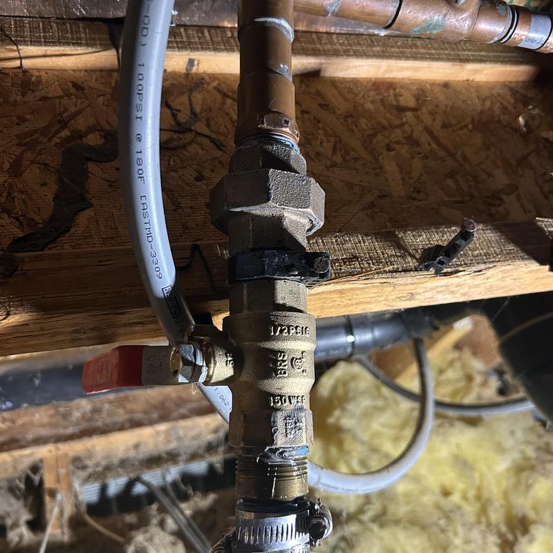 Washer box valve with shut off handle and pipe connections Washer box valve with shut off handle and pipe connections