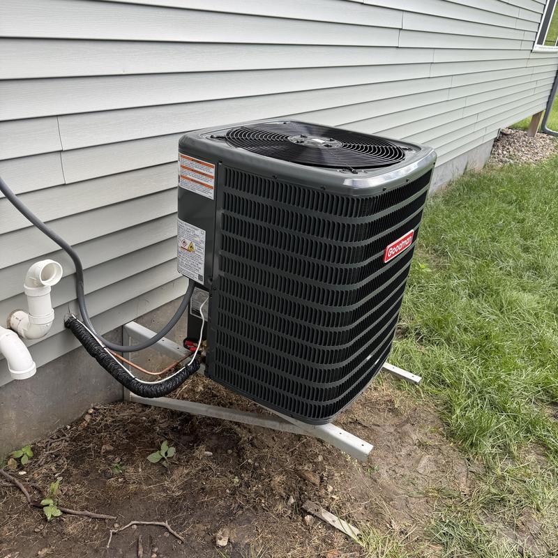 Goodman high efficiency outdoor AC unit installed