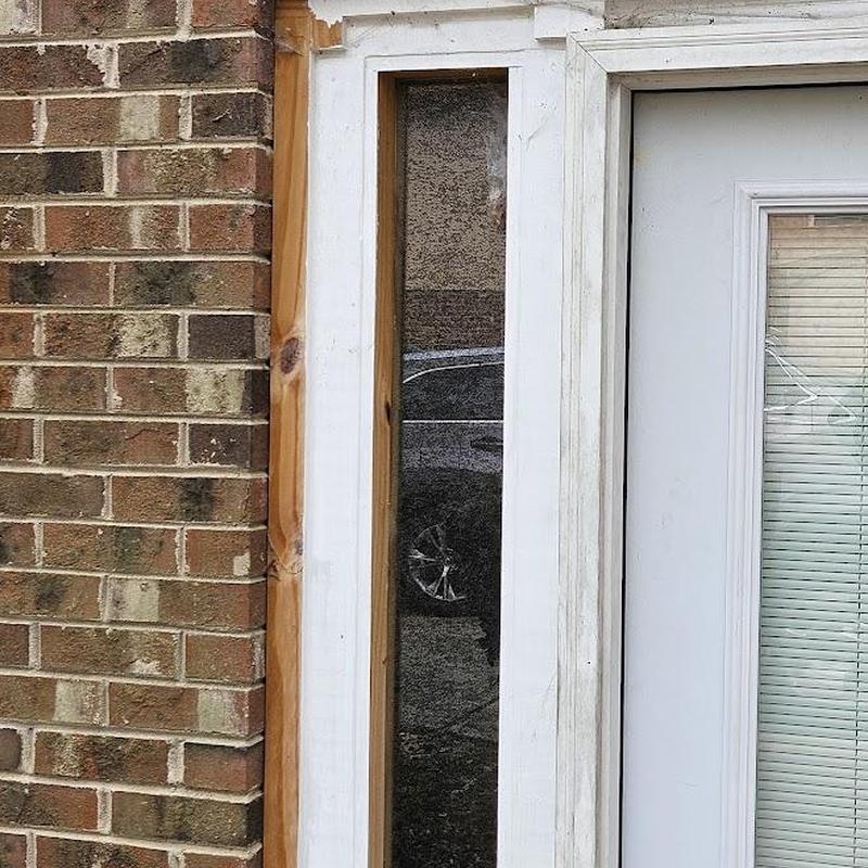 Window frame replacement with brick exterior trim Window frame replacement with brick exterior trim