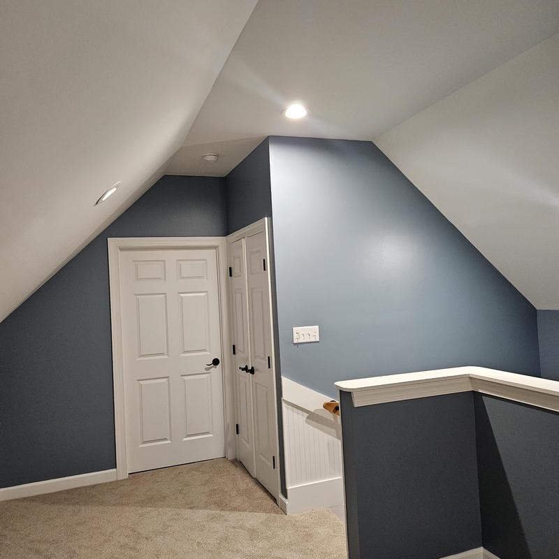Interior wall with doors and new trim paint Interior wall with doors and new trim paint