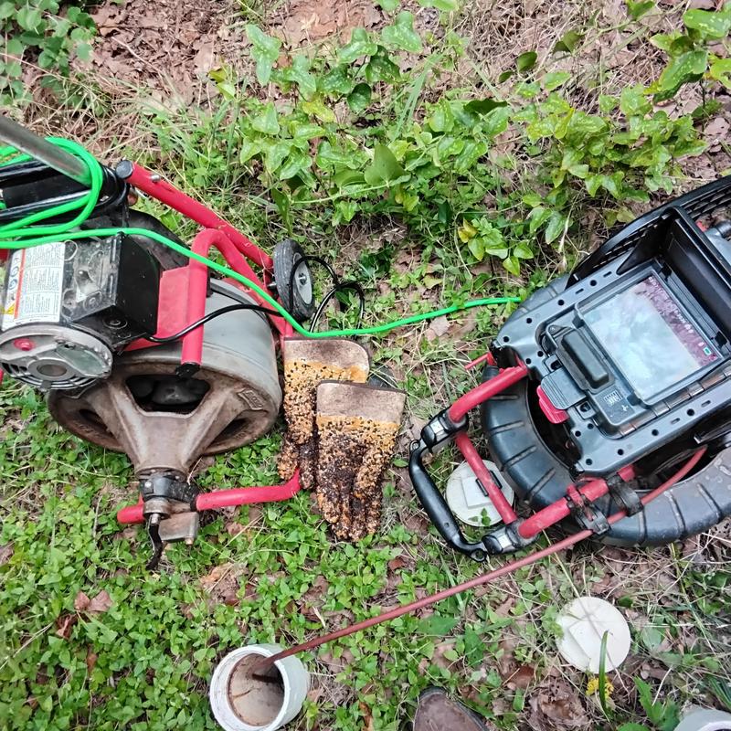 Cast iron branch line clearing and camera inspection tools
