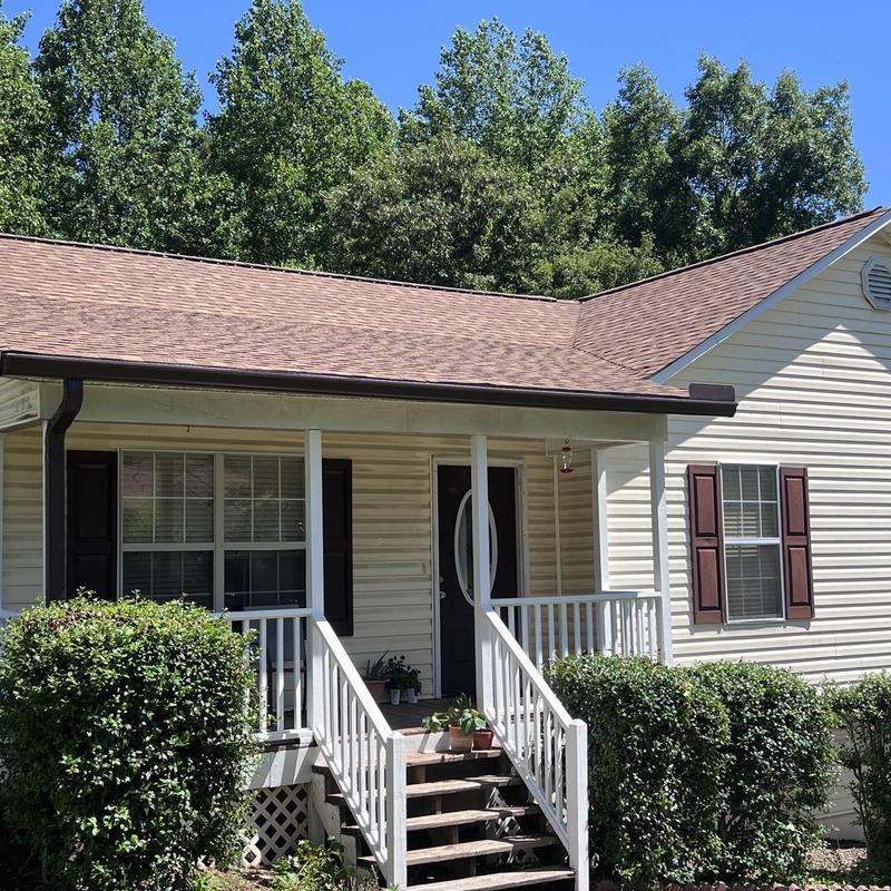 CertainTeed Landmark Resawn Shake roof and gutters