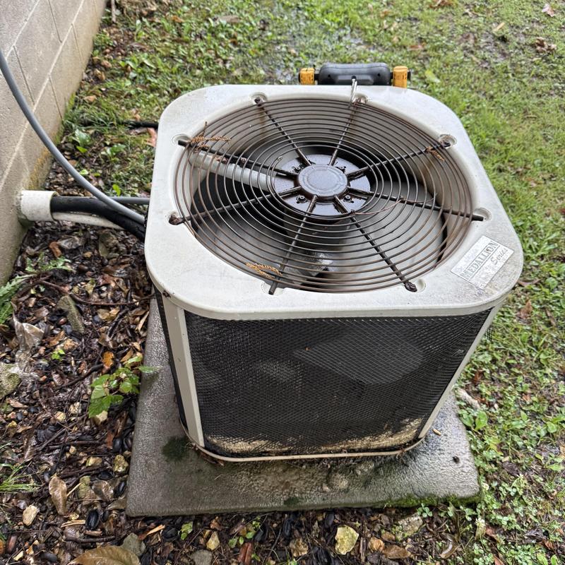 Hail-damaged outdoor air conditioner condensing coil Hail-damaged outdoor air conditioner condensing coil